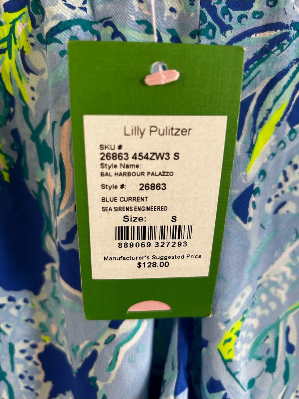 Lilly Pulitzer Bal Harbour Palazzo Pants Blue Sea Print NWT S Resort Coastal - Picture 3 of 5